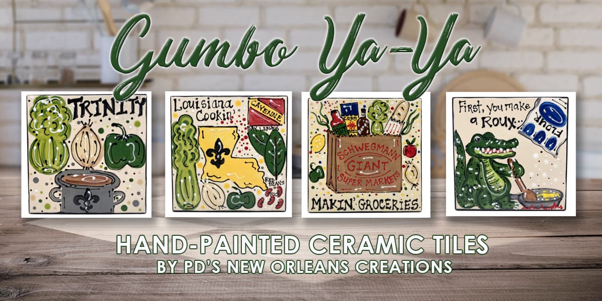 Hand-Painted Ceramic Tiles by PD's New Orleans Creations