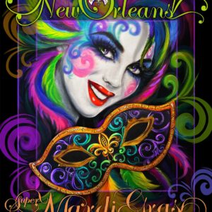 Andrea Mistretta's 2025 Mardi Gras Poster - SUPER Mardi Gras 2025