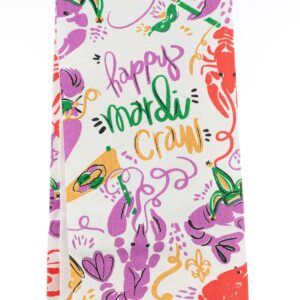 Happy Mardi Craw kitchen tea towel.